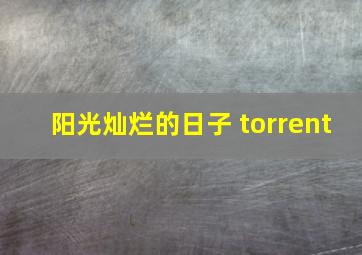 阳光灿烂的日子 torrent